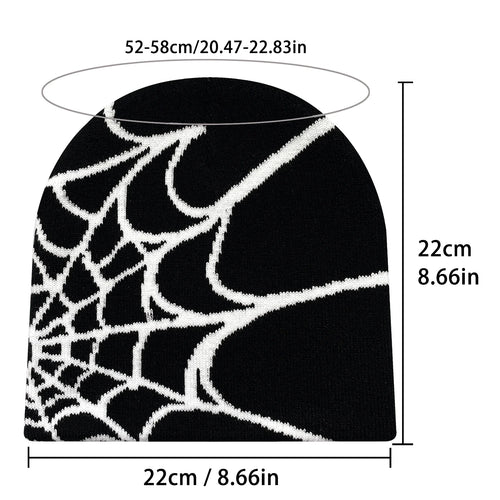 Four Seasons Men's And Women's Universal Y2K Knit Hat Spider Web Riding Outdoor Sports Fashion Hat